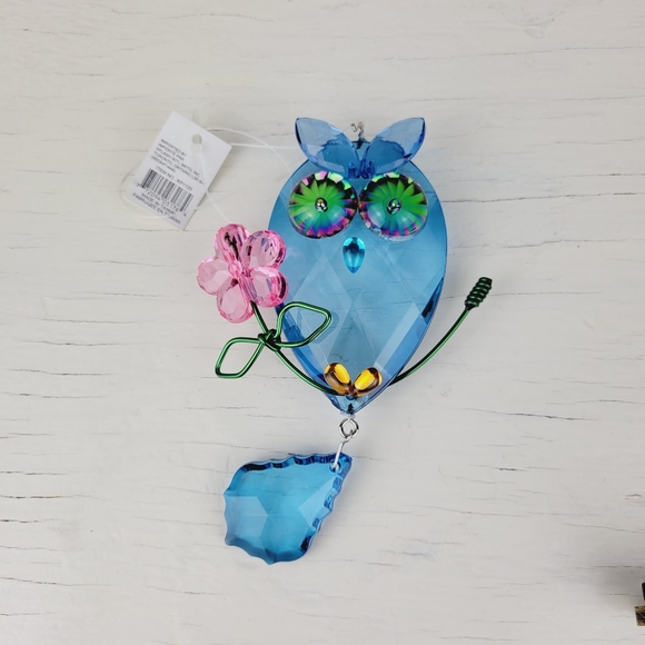 Crystal Expressions Acrylic Owl Ornament Suncatcher 5" GANZ - Picture 5 of 13